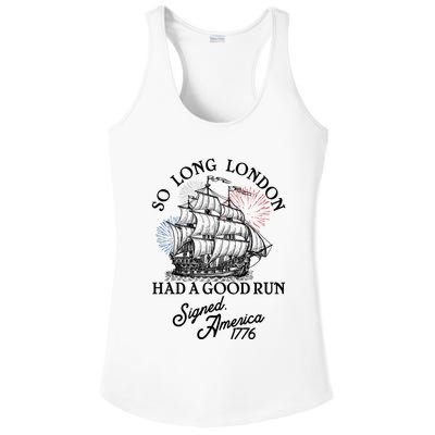 So Long London Had A Good Run Signed America 1776 Ladies PosiCharge Competitor Racerback Tank