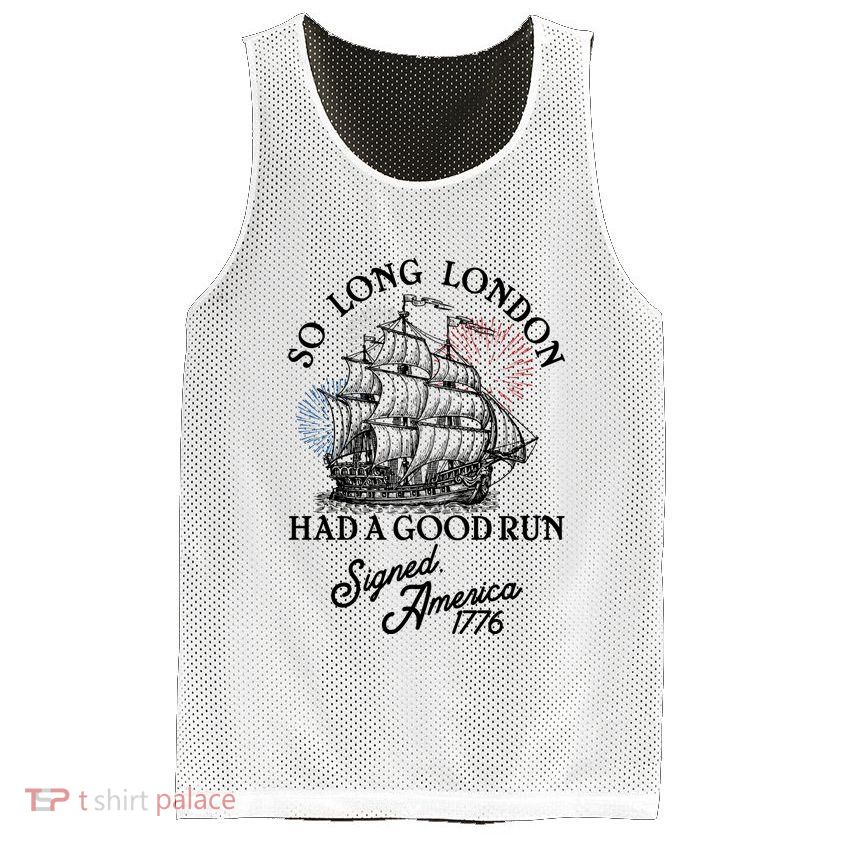 So Long London Had A Good Run Signed America 1776 Mesh Reversible Basketball Jersey Tank