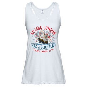 So Long London Had A Good Run Funny 4th Of July Ladies Essential Flowy Tank