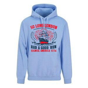 So Long London Had A Good Run Funny 4th Of July Unisex Surf Hoodie