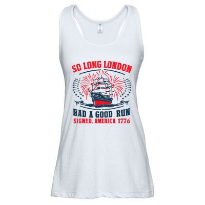 So Long London Had A Good Run Funny 4th Of July Ladies Essential Flowy Tank