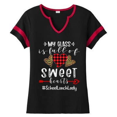 School Lunch Lady My Class Is Full Of Sweet Hearts Gift Ladies Halftime Notch Neck Tee