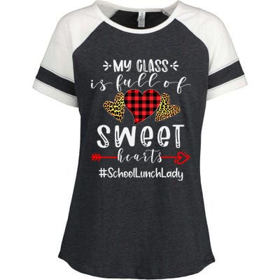 School Lunch Lady My Class Is Full Of Sweet Hearts Gift Enza Ladies Jersey Colorblock Tee