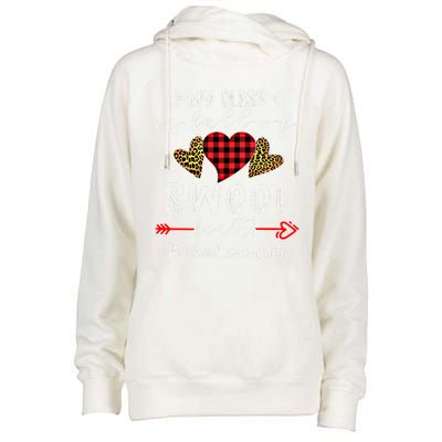 School Lunch Lady My Class Is Full Of Sweet Hearts Gift Womens Funnel Neck Pullover Hood