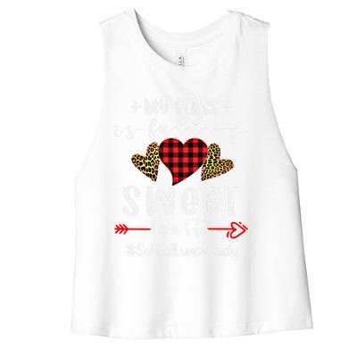 School Lunch Lady My Class Is Full Of Sweet Hearts Gift Women's Racerback Cropped Tank