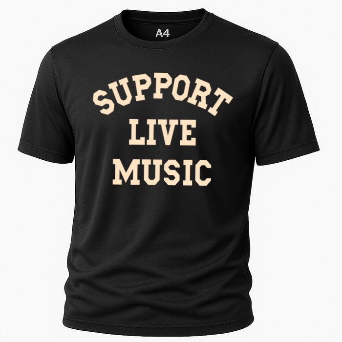 Support Live Music, Musicians Concertgoers Music Lovers Cooling Performance Crew T-Shirt