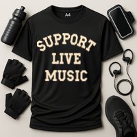 Support Live Music, Musicians Concertgoers Music Lovers Cooling Performance Crew T-Shirt