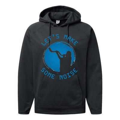 Shofar LetS Make Some Noise Rosh Hashanah Performance Fleece Hoodie