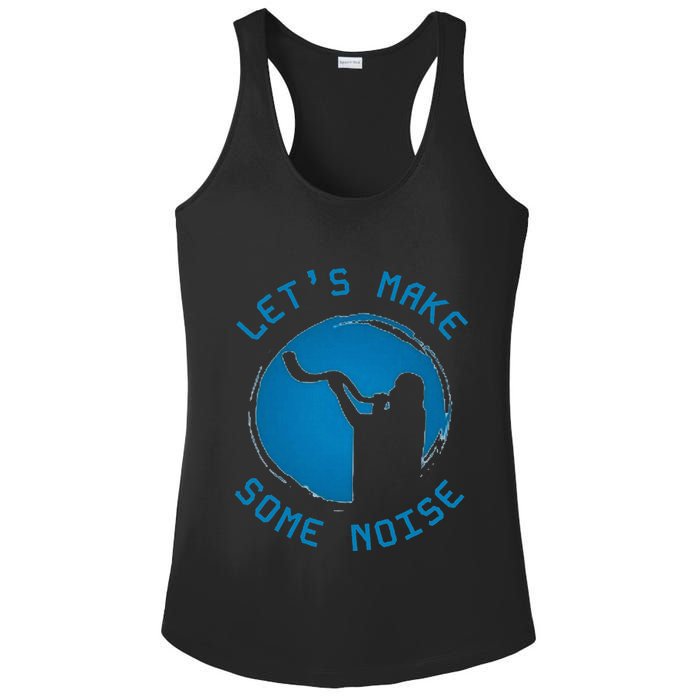 Shofar LetS Make Some Noise Rosh Hashanah Ladies PosiCharge Competitor Racerback Tank