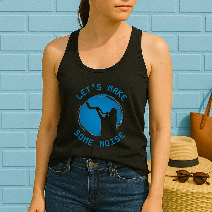 Shofar LetS Make Some Noise Rosh Hashanah Womens Tank Top