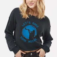 Shofar LetS Make Some Noise Rosh Hashanah Cropped Pullover Crew