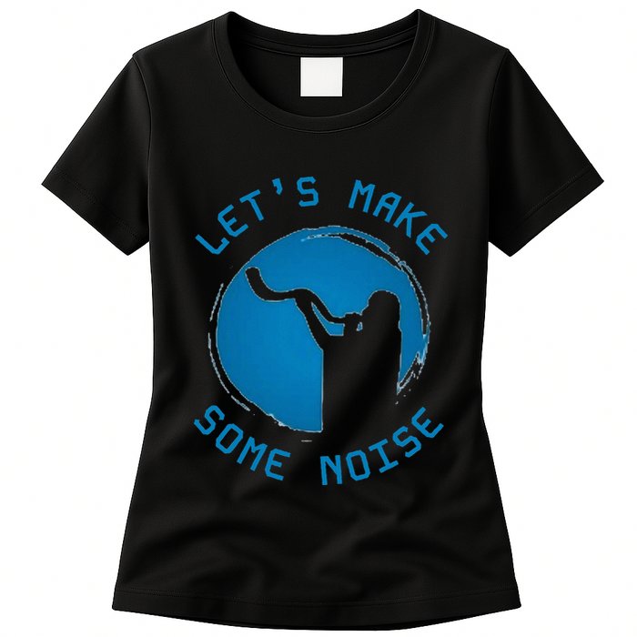 Shofar LetS Make Some Noise Rosh Hashanah Womens T-Shirt