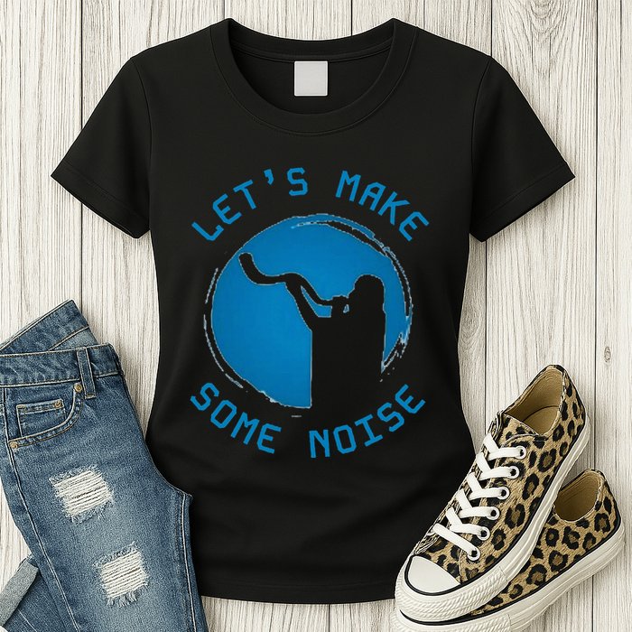 Shofar LetS Make Some Noise Rosh Hashanah Womens T-Shirt