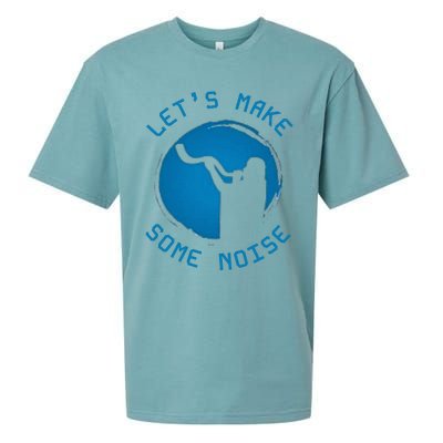 Shofar LetS Make Some Noise Rosh Hashanah Sueded Cloud Jersey T-Shirt