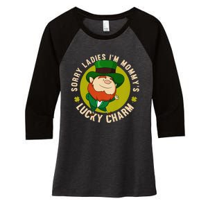 Sorry Ladies Mommy Is My Lucky Charmss St Patricks Day Women's Tri-Blend 3/4-Sleeve Raglan Shirt