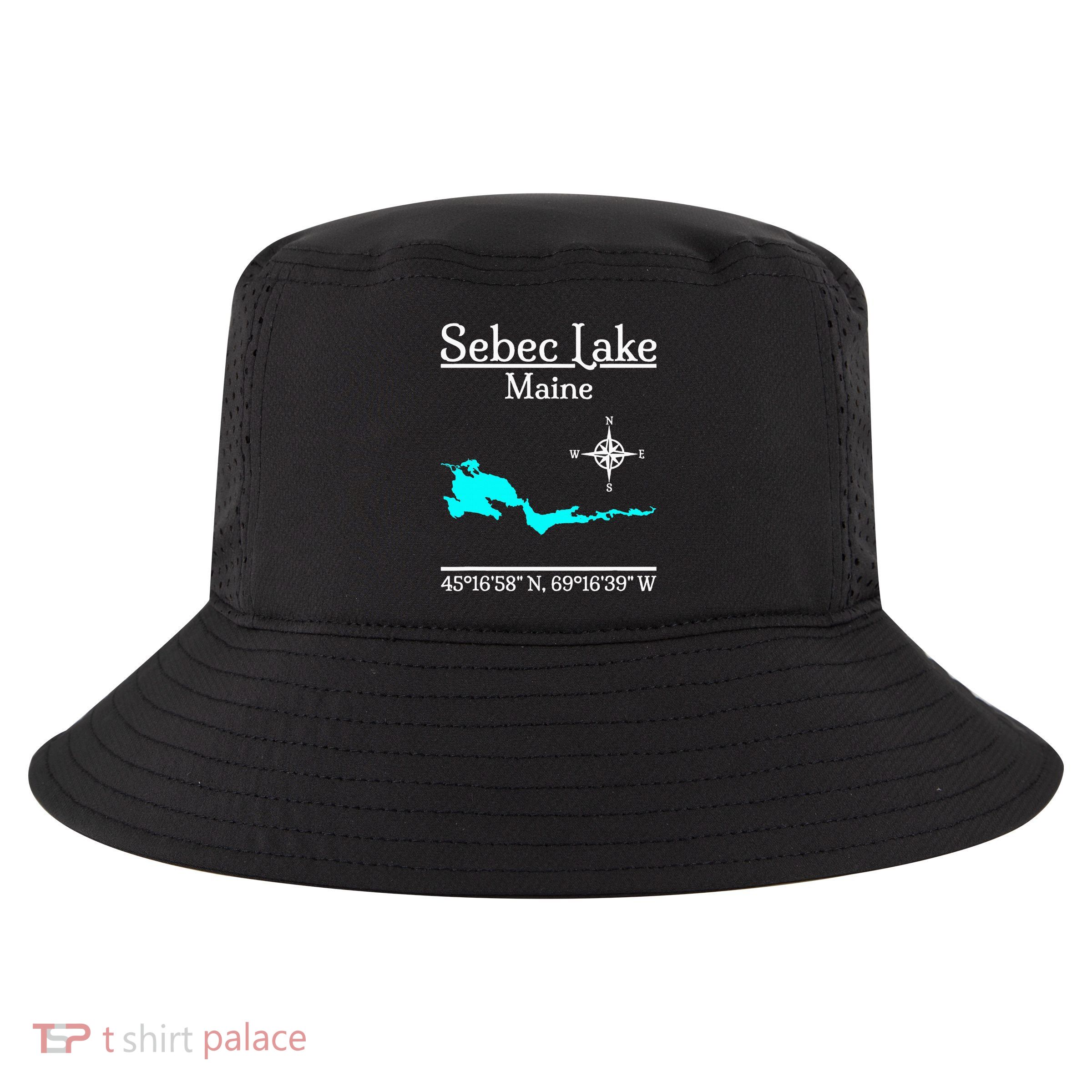 Sebec Lake Maine Cool Comfort Performance Bucket Hat