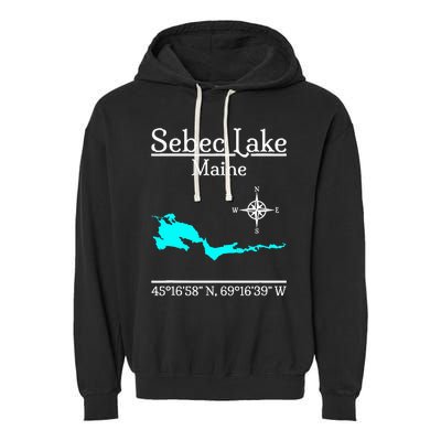 Sebec Lake Maine Garment-Dyed Fleece Hoodie