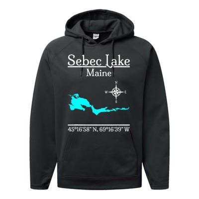 Sebec Lake Maine Performance Fleece Hoodie