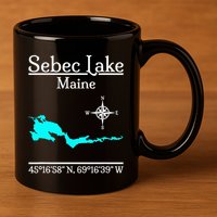 Sebec Lake Maine 11oz C Handle Ceramic Mug