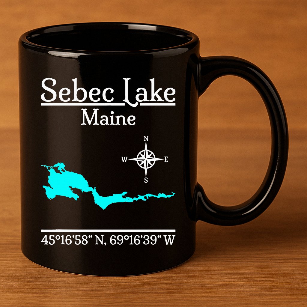 Sebec Lake Maine 11oz C Handle Ceramic Mug
