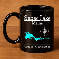 Sebec Lake Maine 11oz C Handle Ceramic Mug