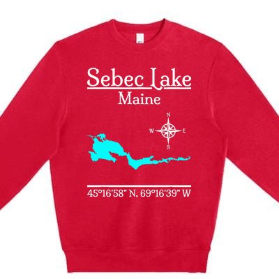 Sebec Lake Maine Premium Crewneck Sweatshirt