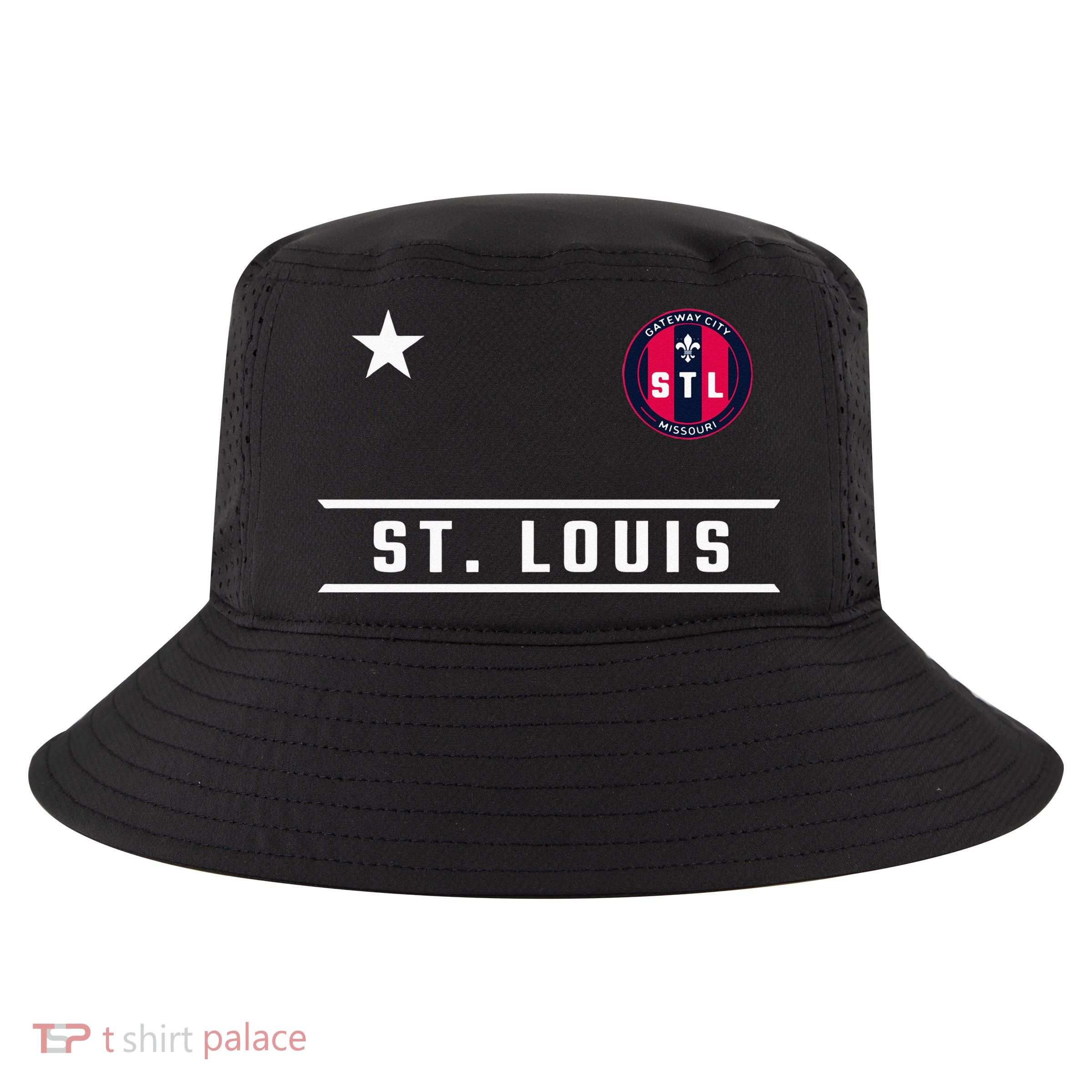 St Louis Missouri Fleur De Lis Badge Cool Comfort Performance Bucket Hat