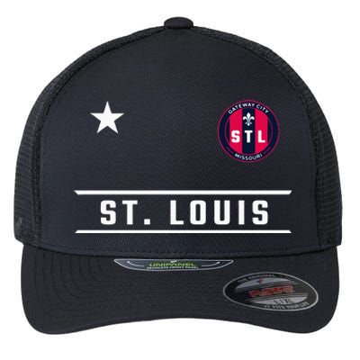 St Louis Missouri Fleur De Lis Custom Badge Flexfit Unipanel Trucker Cap