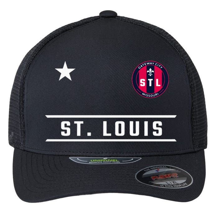 St Louis Missouri Fleur De Lis Custom Badge Flexfit Unipanel Trucker Cap