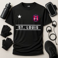 St Louis Missouri Fleur De Lis Badge Cooling Performance Crew T-Shirt