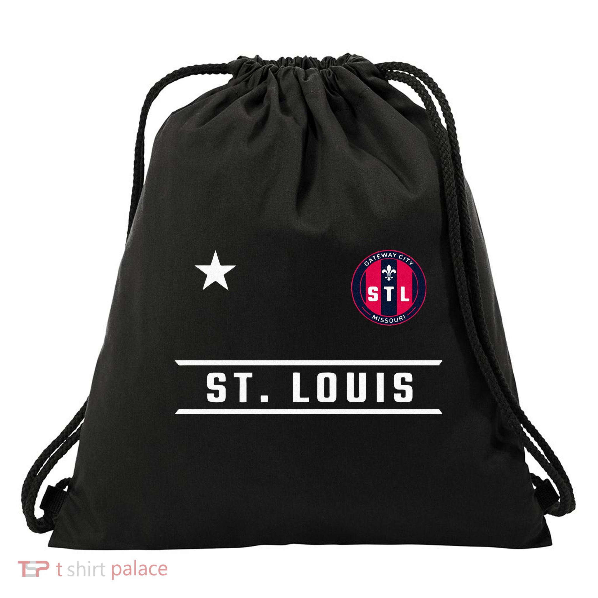 St Louis Missouri Fleur De Lis Badge Drawstring Bag