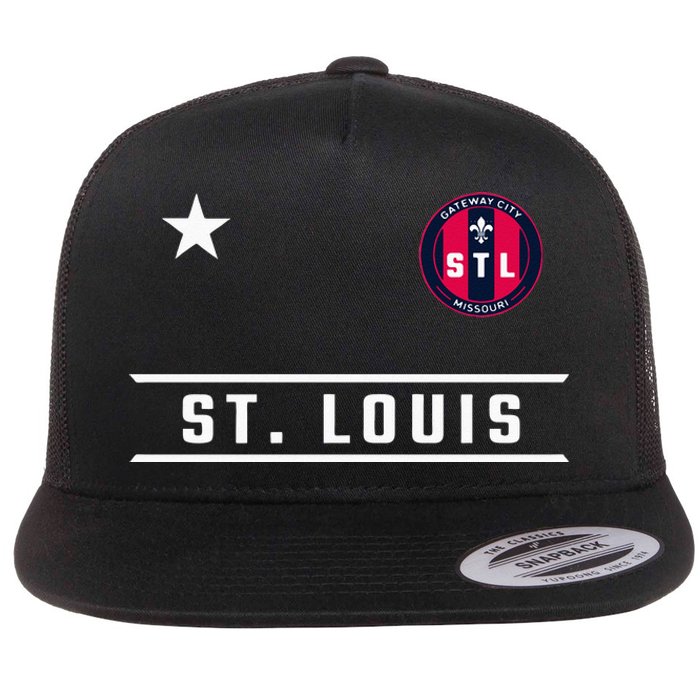 St Louis Missouri Fleur De Lis Custom Badge Flat Bill Trucker Hat