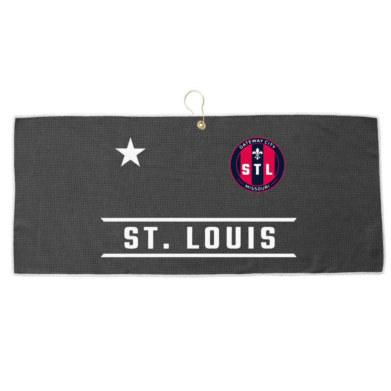 St Louis Missouri Fleur De Lis Badge Large Microfiber Waffle Golf Towel