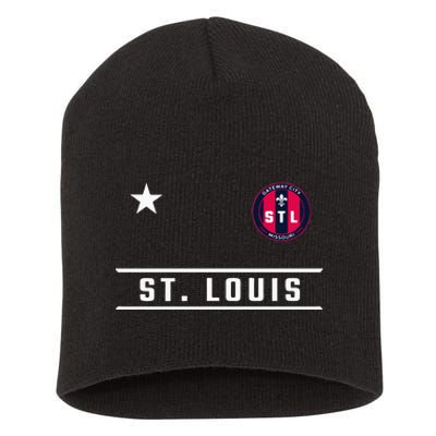 St Louis Missouri Fleur De Lis Custom Badge Short Acrylic Beanie