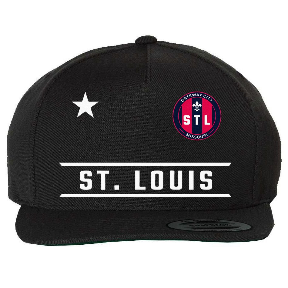 St Louis Missouri Fleur De Lis Badge Wool Snapback Cap