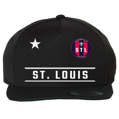 St Louis Missouri Fleur De Lis Custom Badge Wool Snapback Cap