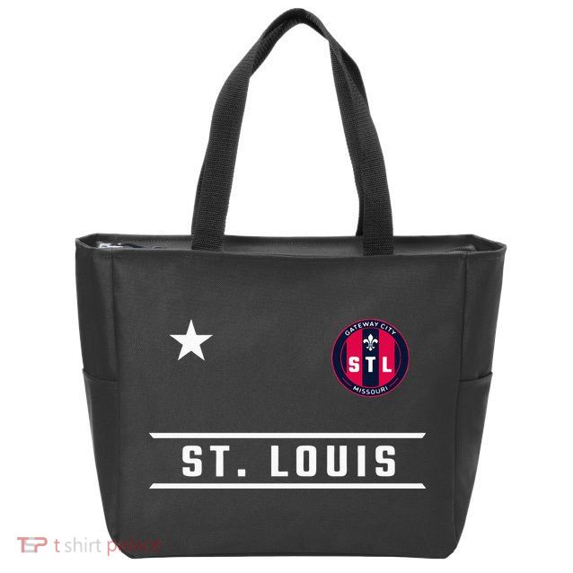 St Louis Missouri Fleur De Lis Badge Zip Tote Bag
