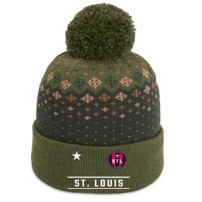 St Louis Missouri Fleur De Lis Custom Badge The Baniff Cuffed Pom Beanie