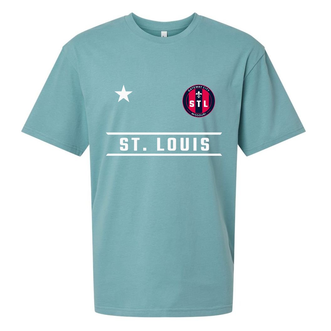 St Louis Missouri Fleur De Lis Badge Sueded Cloud Jersey T-Shirt