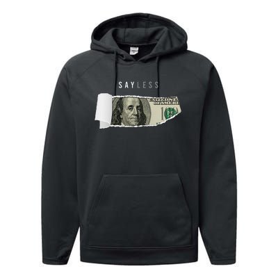 Say Less Money Dollar Sign Business Cryptocurrency Rich Earn Performance Fleece Hoodie