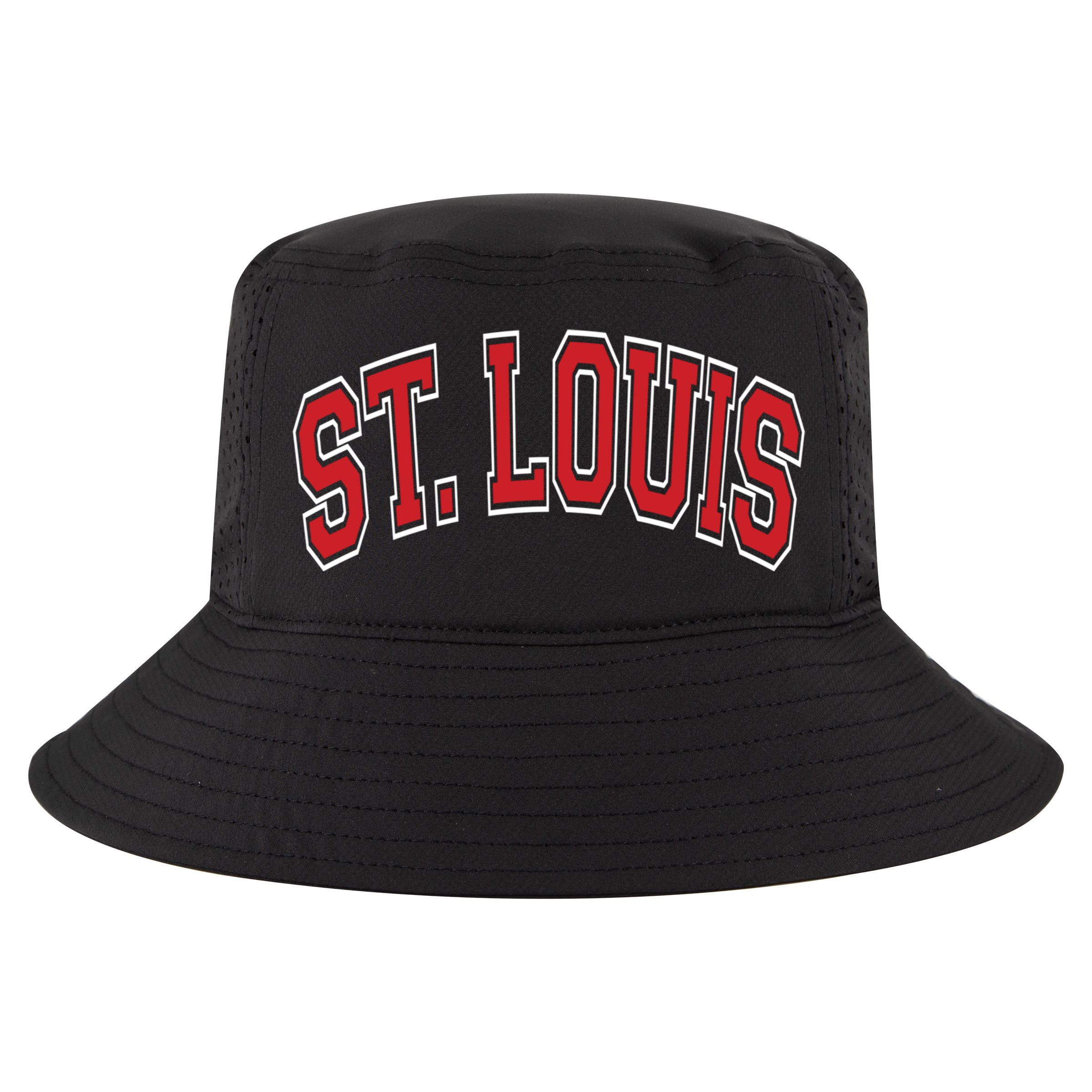 St Louis Missouri Varsity Style Red Text Gift Cool Comfort Performance Bucket Hat