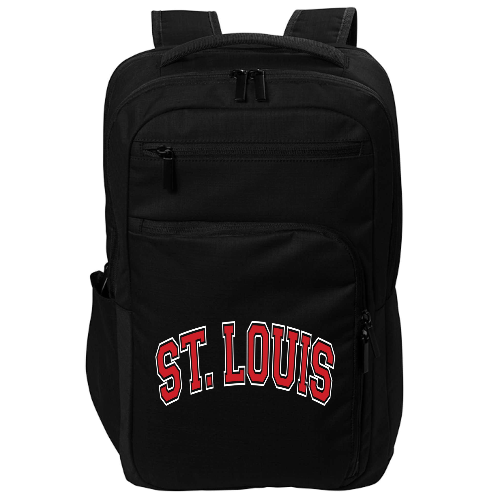 St Louis Missouri Varsity Style Red Text Gift Impact Tech Backpack