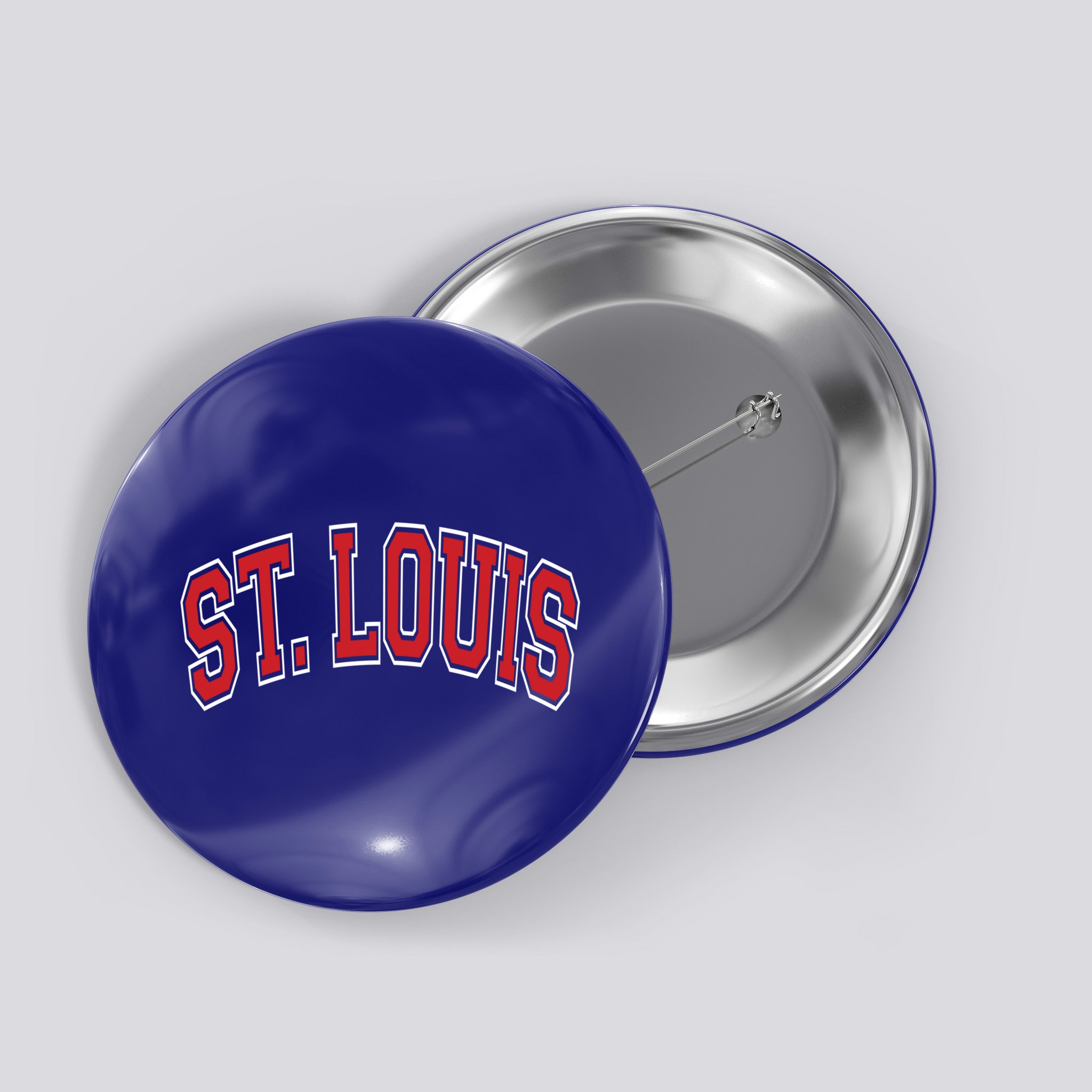 St Louis Missouri Varsity Style Red Text Gift Button