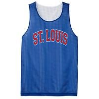 St Louis Missouri Varsity Style Red Text Gift Mesh Reversible Basketball Jersey Tank