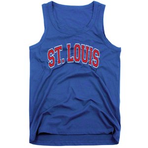 St Louis Missouri Varsity Style Red Text Gift Tank Top