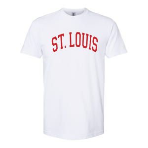 St Louis Missouri Varsity Style Red Text Gift Softstyle CVC T-Shirt