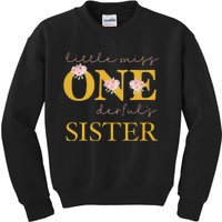 Sister Little Miss Onederful Birthday Party 1 Year Old Kids Sweatshirt