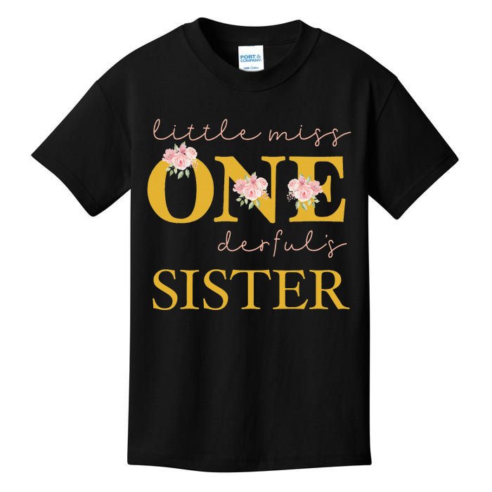 Sister Little Miss Onederful Birthday Party 1 Year Old Kids T-Shirt