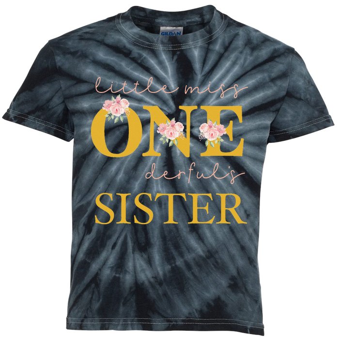 Sister Little Miss Onederful Birthday Party 1 Year Old Kids Tie-Dye T-Shirt