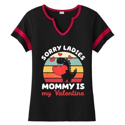 Sorry Ladies Mommy Is My Valentine Valentines Day Cute Gift Ladies Halftime Notch Neck Tee